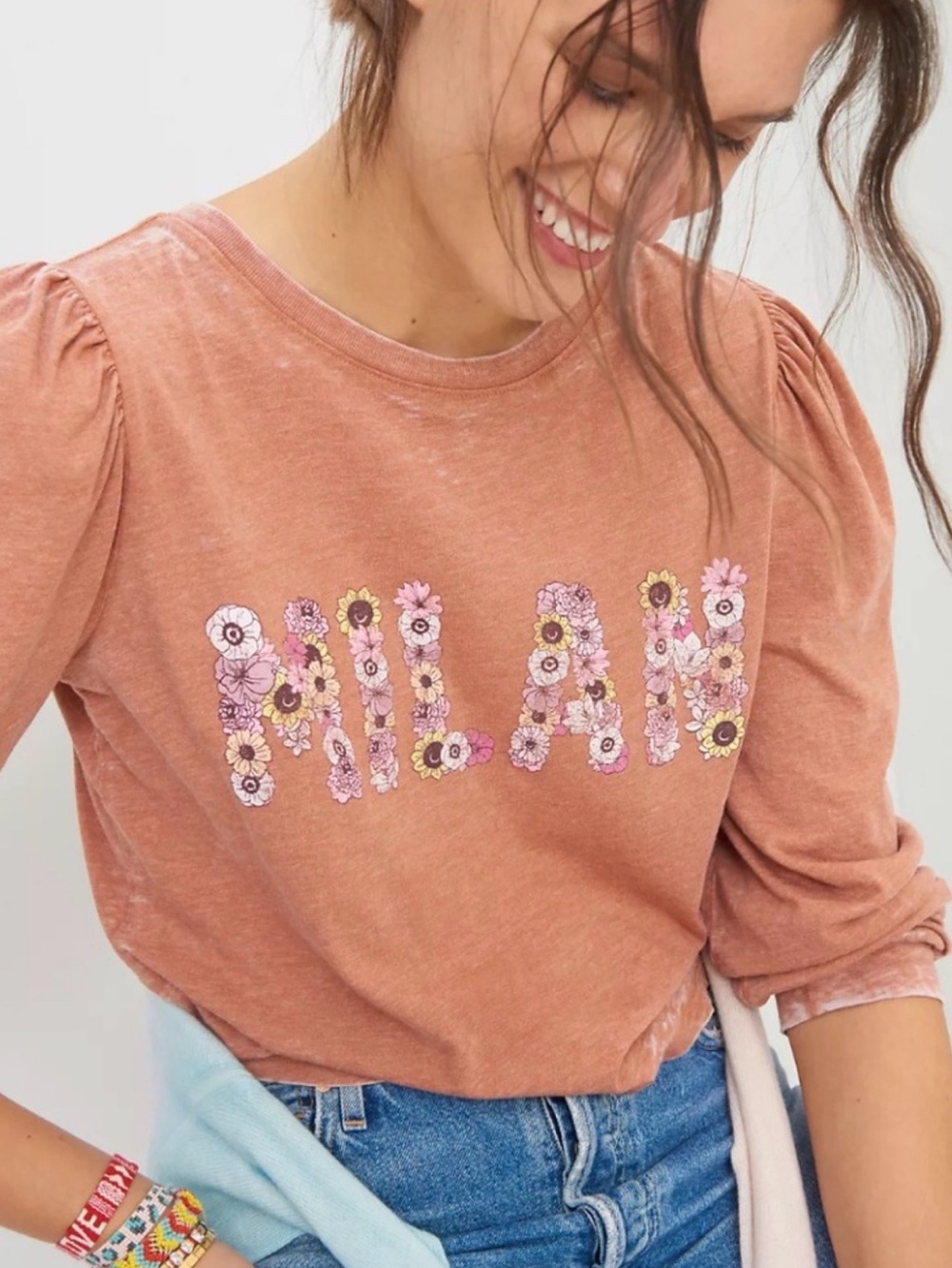 Anthropologie Milan Recycled Karma Puff Sleeve Top